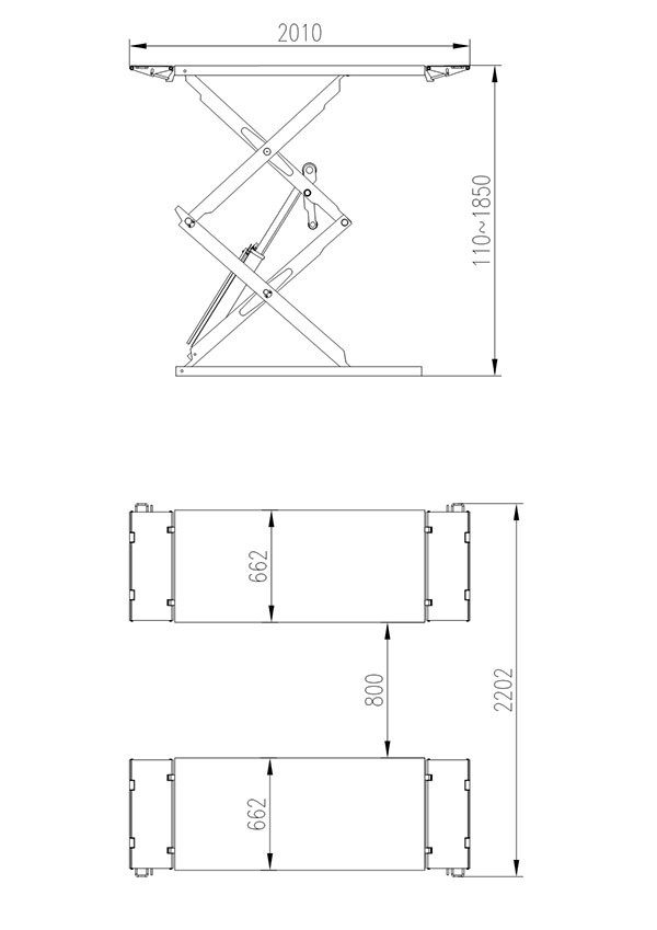 3000kg Low Profile High Rise Scissor Lift